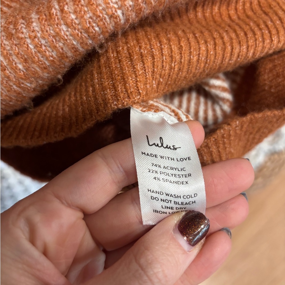 Lulu’s Cozy Rust Sweater for Women - Picture 5 of 7
